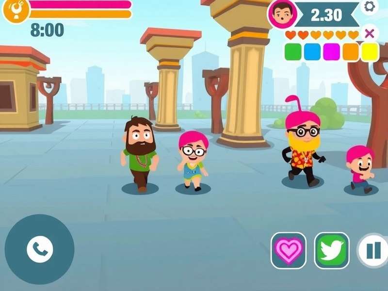Holi Hyper Run gameplay screenshot showing colorful characters